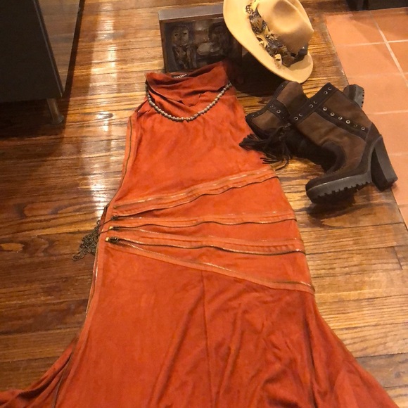 Jean Paul Gaultier Dresses & Skirts - Jean Paul Gaultier Gorgeous rust suede dress